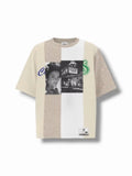 Navy Multicolored Paneled LS Tee