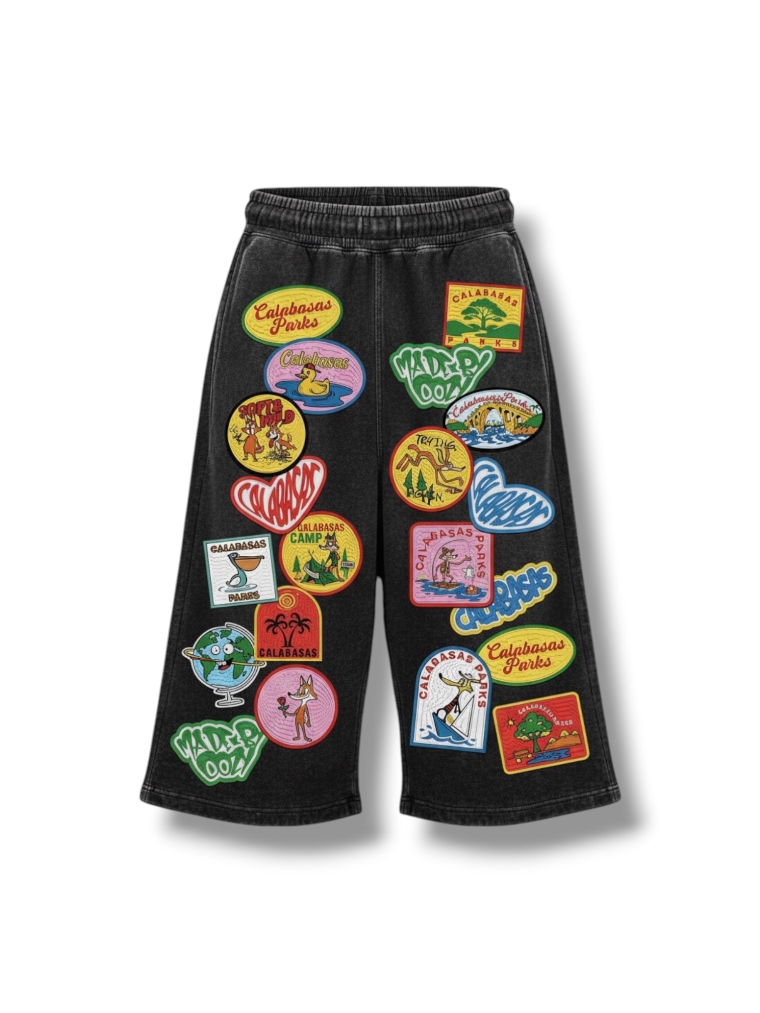 Black Calabasas “Sticker Pack” Sweat Shorts