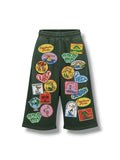 Green Calabasas “Sticker Pack” Sweat Shorts