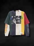 Multicolored Paneled LS Tee